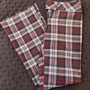 NO BOUNDARIES PLAID FLARE PANTS